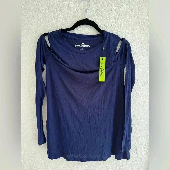 Sam Edelman Women's Cold Shoulder Tee Athletic Blue - Picture 2 of 7
